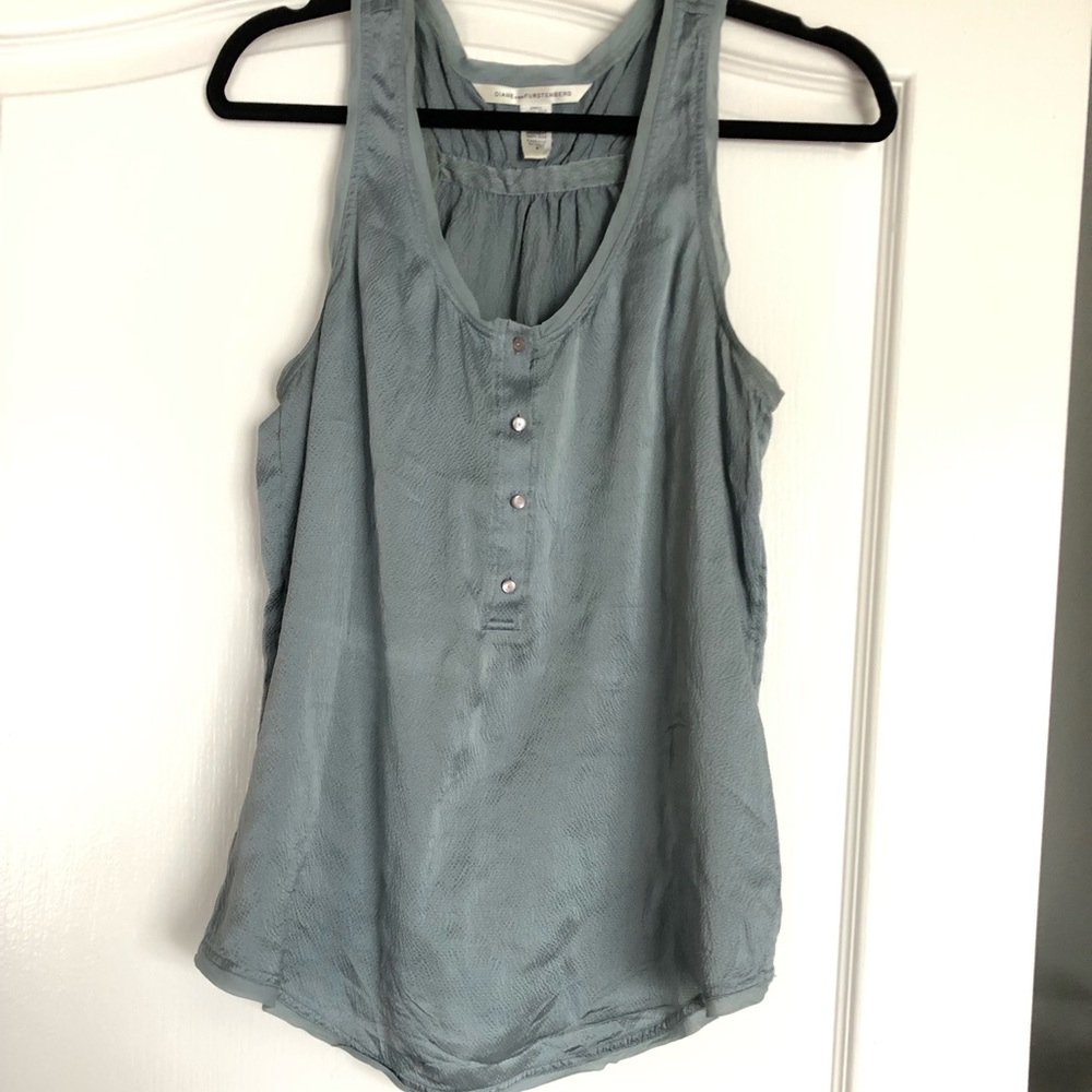 DVF blue silk top
